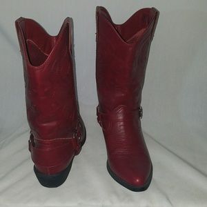 Red Soft Faux leather boots